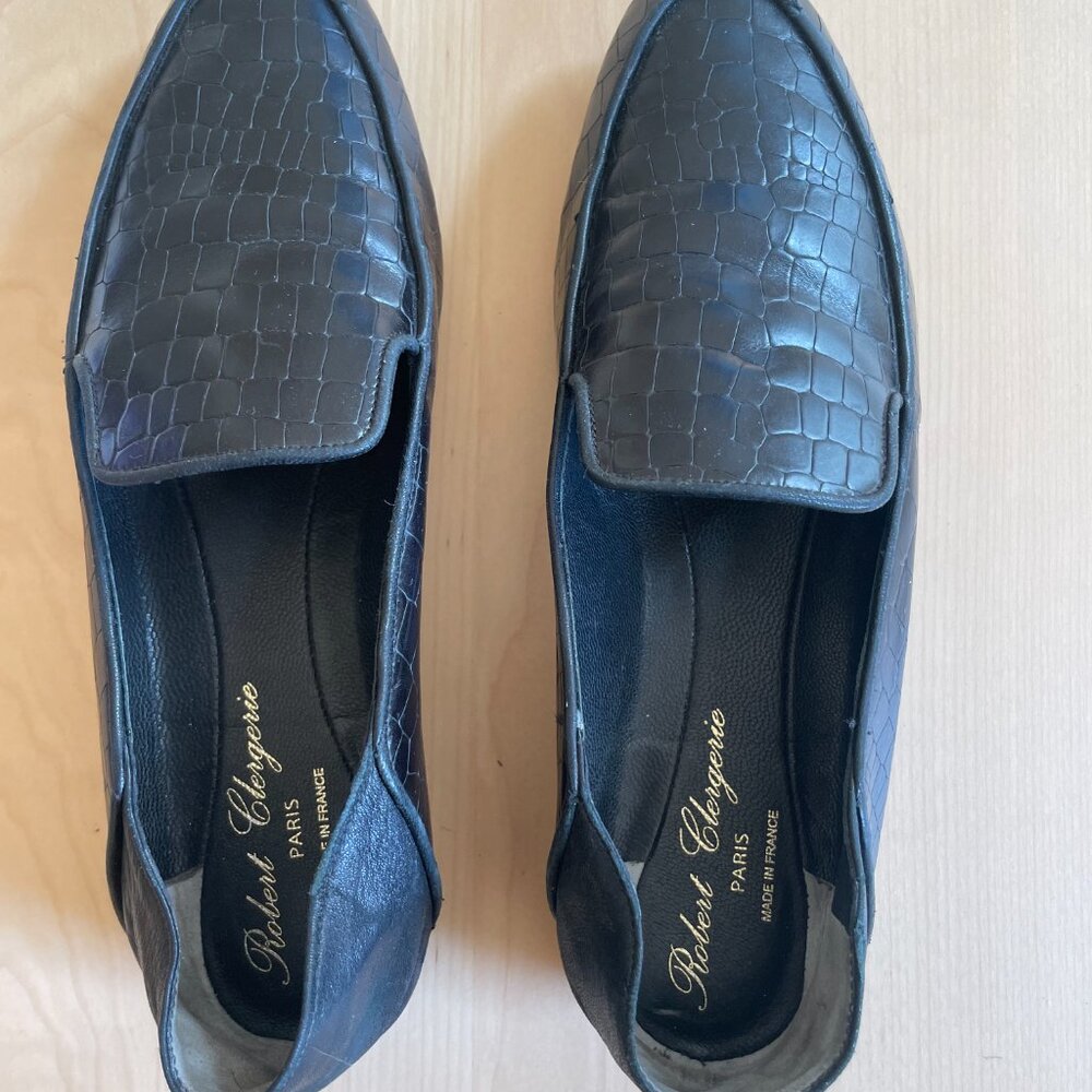 Robert Clergerie Women's Black Leather  Loafer Flats Sz. 38/7.5